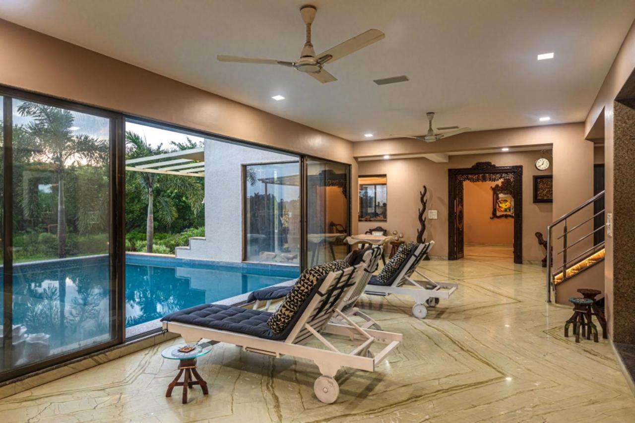 Saffronstays Aura, Alibaug - Luxury Pool Villa With A Game Room And Spacious Lawn Alībāg Exteriér fotografie